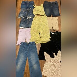 Girls Clothing Lot Of 11 Pcs Size 6 Jeans Shorts Tank Top 2Pc set Black Dress